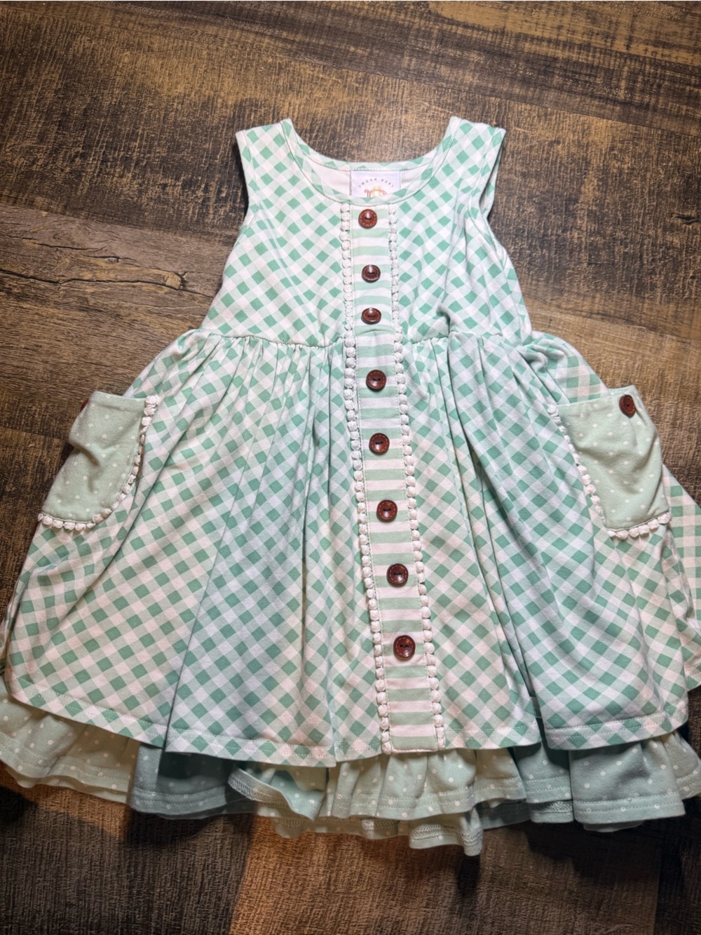 Swoon Boutique Mint Gingham Button-Front Dress